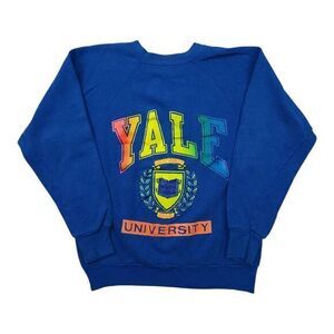 Vintage‎ Yale University Sweatshirt Multicolor Pullover Small Size